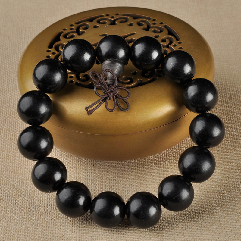 慈元阁开光印尼黑檀木佛珠手链15mm木手串男天然高密木饰念珠男女