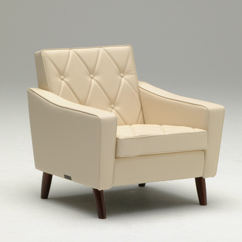 lobby chair 单人沙发 白色合成皮革