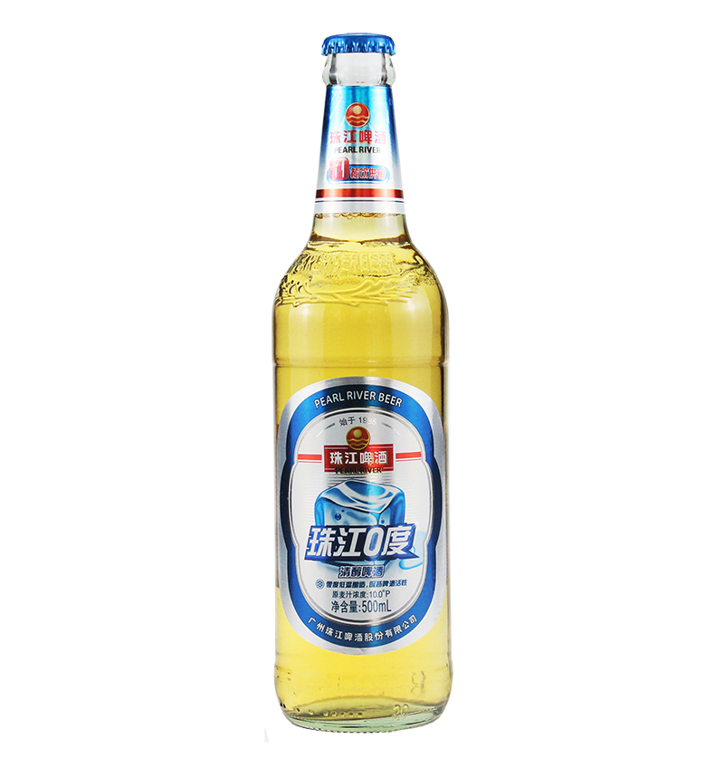 珠江0度清醇啤酒 500毫升*\/瓶