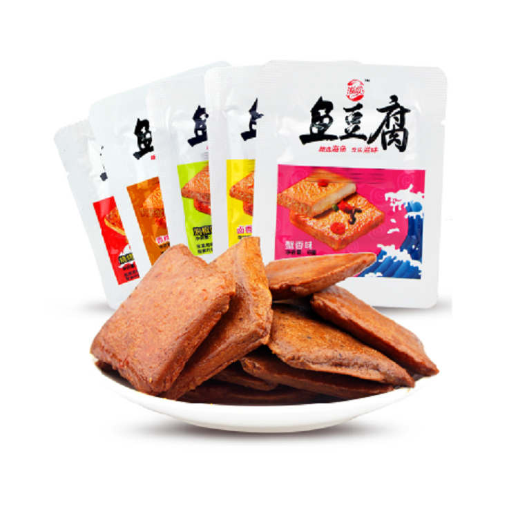 海欣鱼豆腐500g多口味鱼板烧豆干制品零食香麻辣豆干辣条小吃