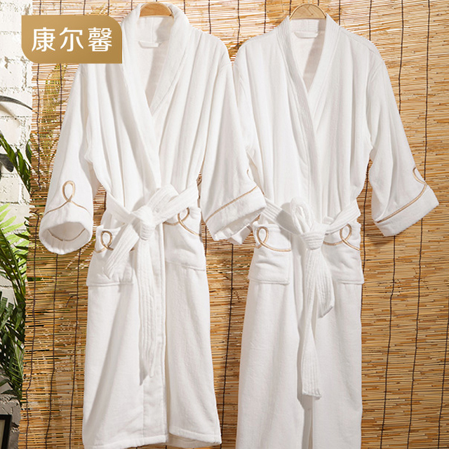 康尔馨酒店浴衣毛巾料男女纯棉加厚浴袍情侣和服全棉秋冬季睡袍