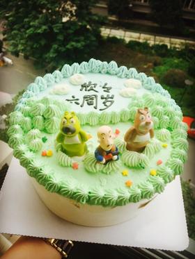 6-12寸 立体光头强熊大熊二造型 戚风蛋糕