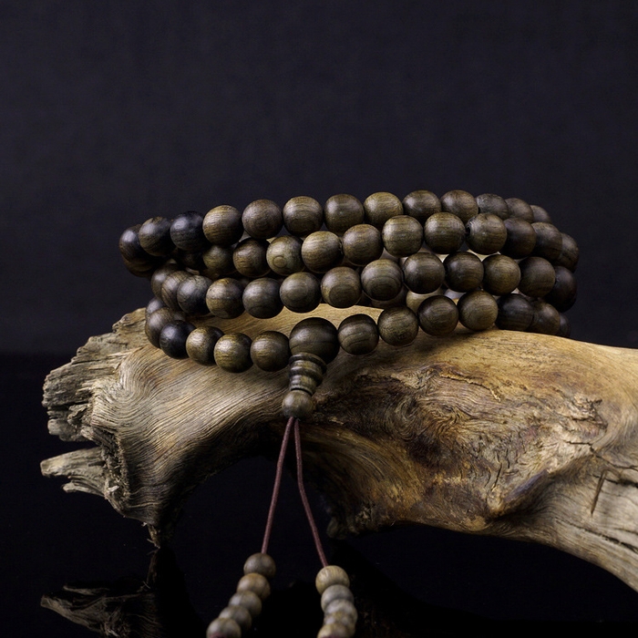 阴沉木佛珠手串108颗手链沉香味醇厚