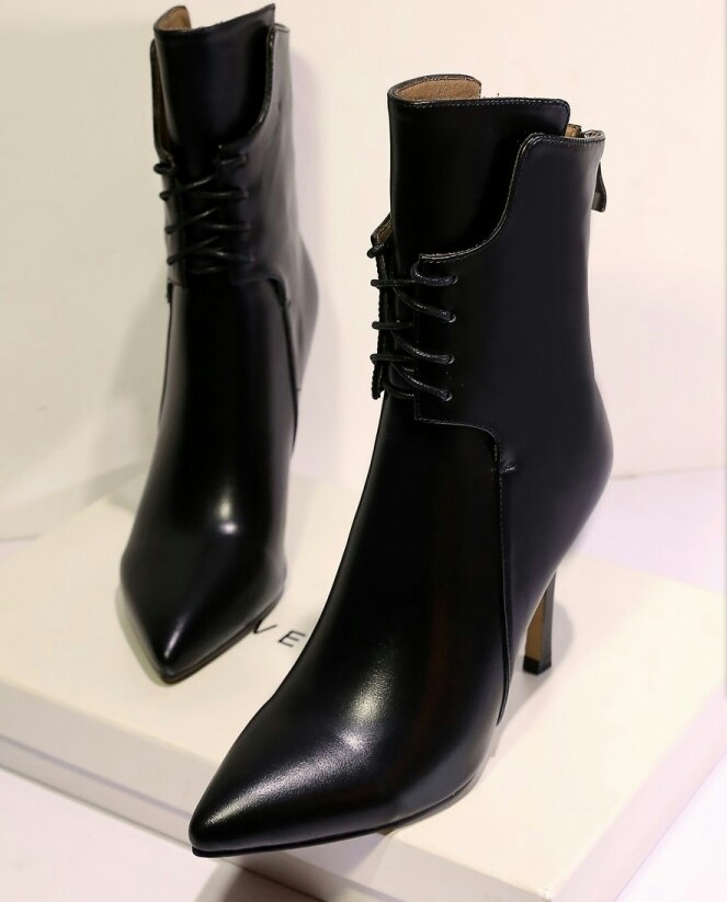 欧美流行时尚全头层牛皮女王靴