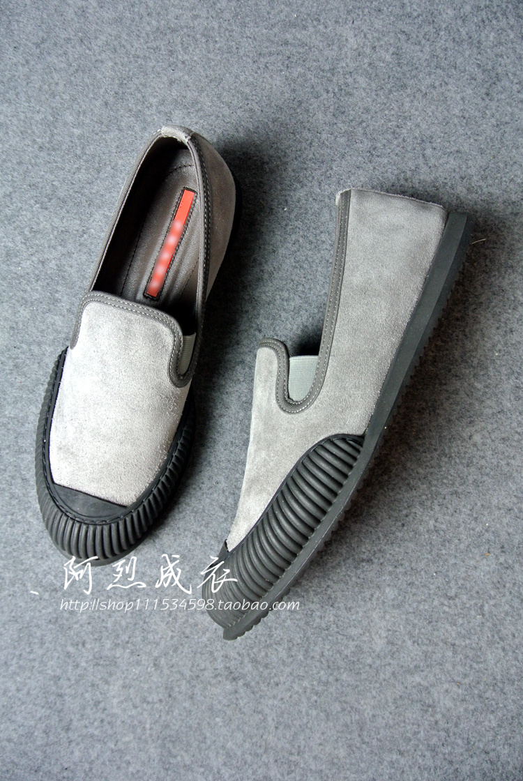 意大利单 越南代工 男士反绒顶级牛皮套脚休闲鞋 男鞋子 hk5000