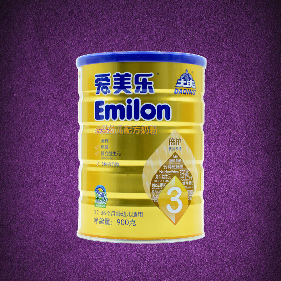 大庆奶粉 爱美乐金装3段900g婴幼儿1~3岁婴儿成长配方牛奶粉 包邮