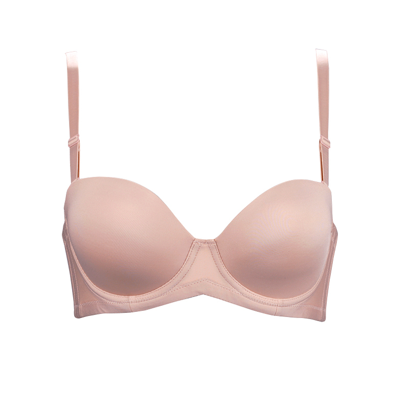 皮尔卡丹女士文胸 薄款 夏1/2杯光面无痕文胸性感聚拢薄杯胸罩奶