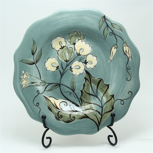 【本来·器】藤蔓花纹彩绘陶瓷碟子