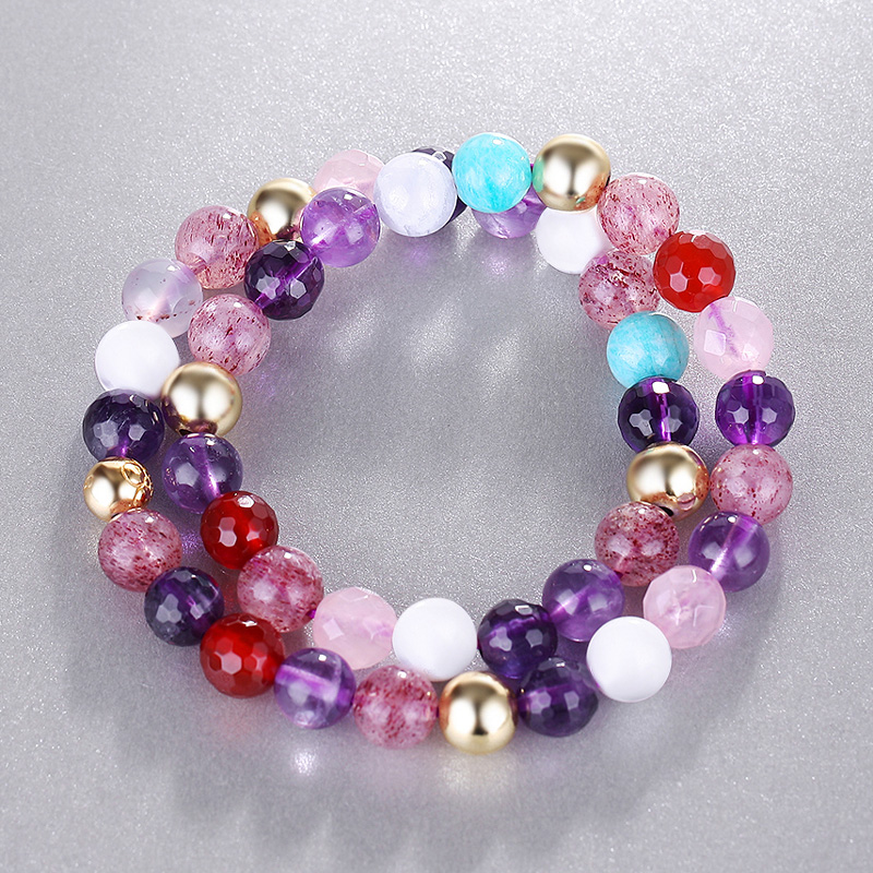 奇美拉手链女款草莓晶混搭手串日韩水晶情人节礼物烟雨江畔