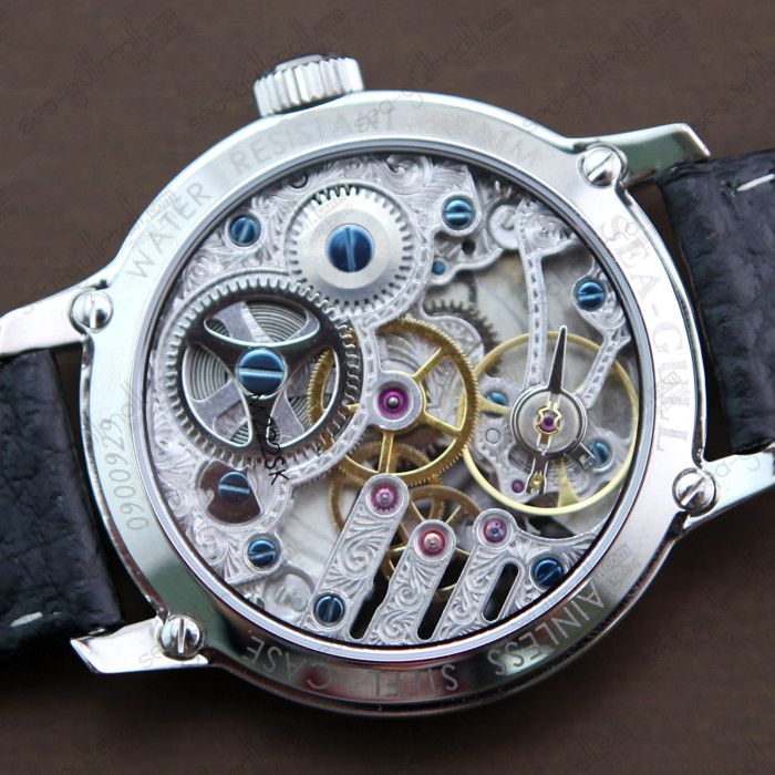 海鸥大表盘时尚镂空手动机械表m222sk