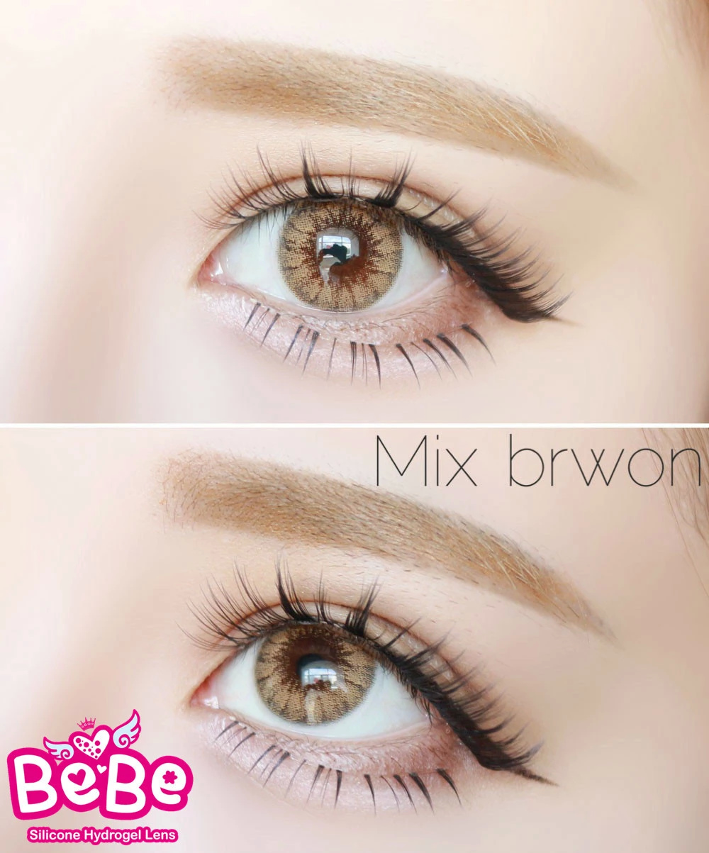 bebe硅水凝胶 mix brown 棕 - 萌宝美瞳网