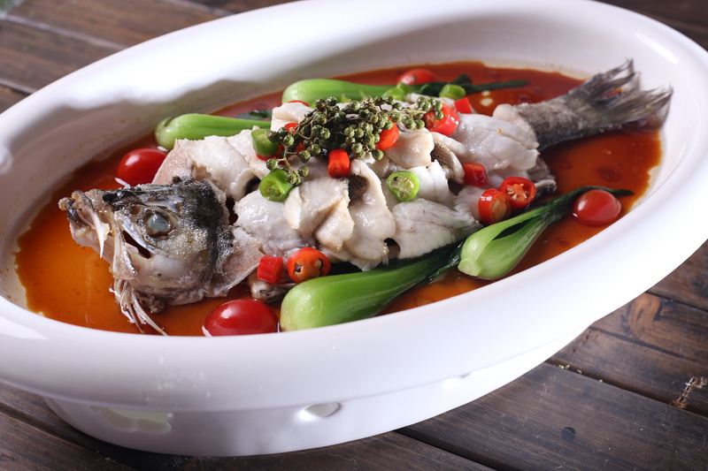 鲜花椒浸海鲈鱼/份