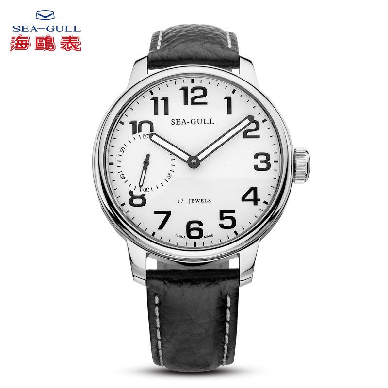 海鸥大表盘皮带薄型手动机械腕表m222s