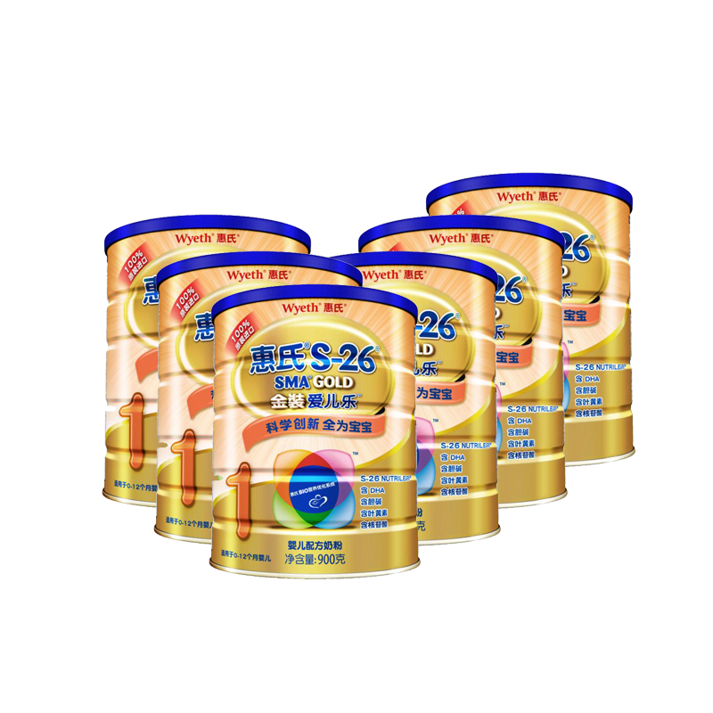 惠氏金装1段奶粉900gx6桶 0-6月