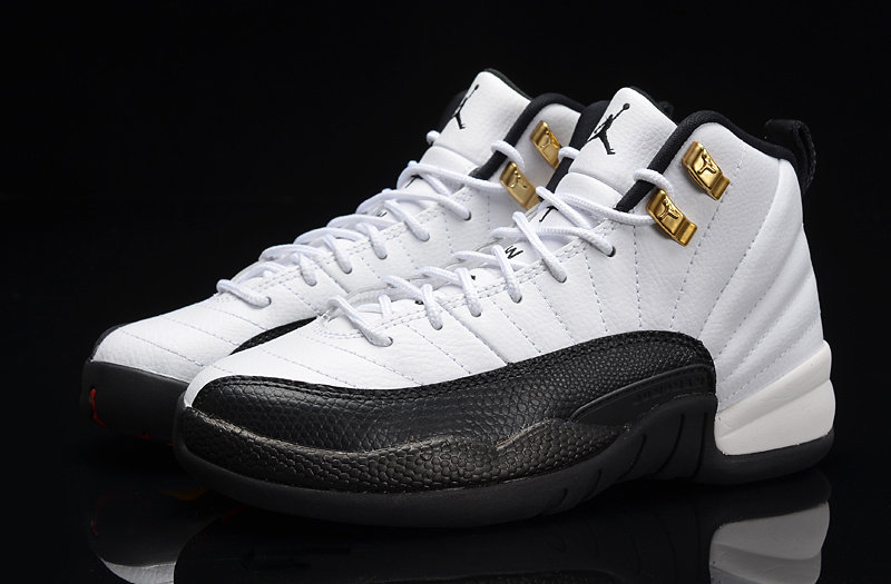 乔丹12 黑白 金扣男女鞋 130690-125