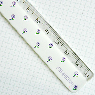 三年二班●爱好文具 小清新 可爱碎花学生专用米尺直尺 尺子15cm