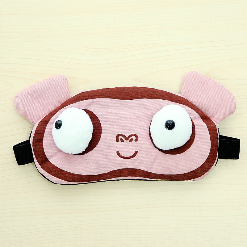 超萌可爱球球大眼眼罩口罩 防尘防风睡眠遮光眼罩 口罩两用