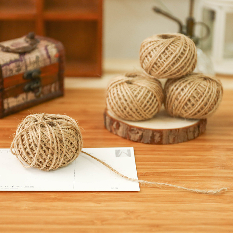 麻绳手工diy绳二股黄麻绳 吊牌固定照片墙用复古装饰捆扎绳30米装
