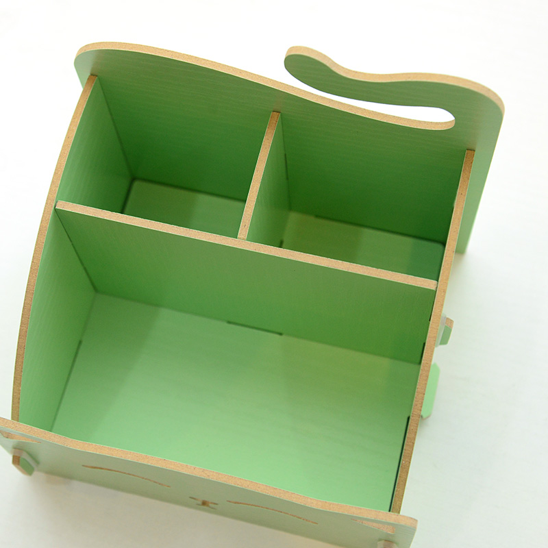 三年二班●创意家居 可爱猫咪收纳盒 桌面木质化妆品杂物收纳盒