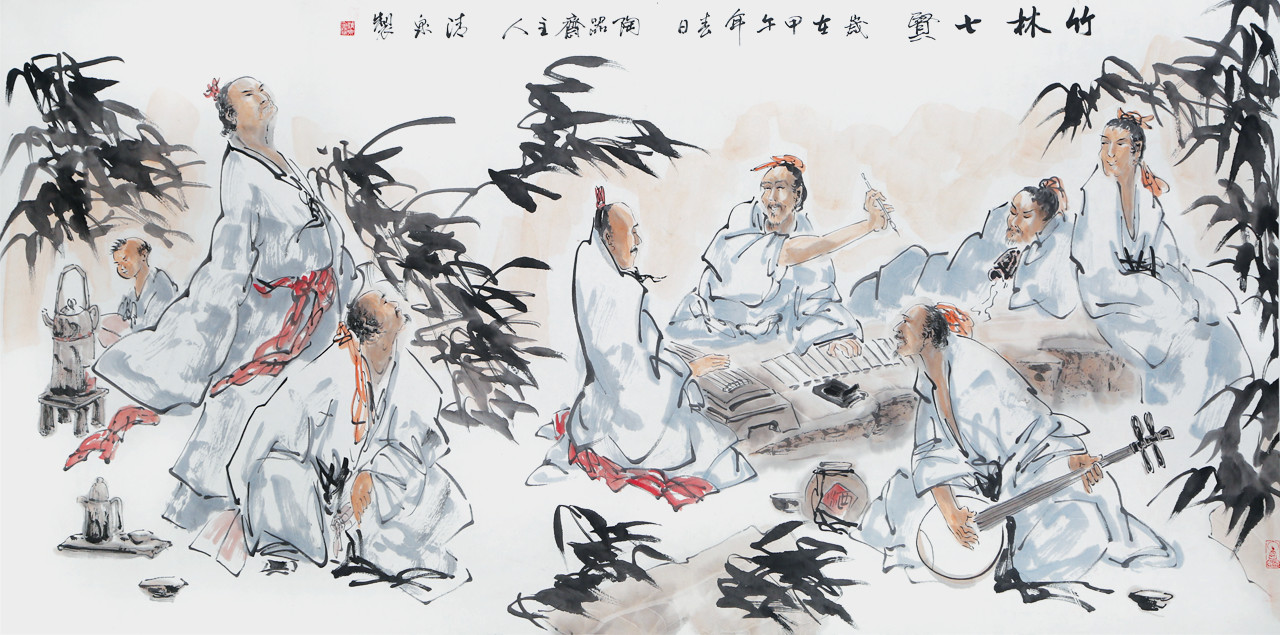 "所与神交者惟陈留阮籍,河内山涛,豫其流者河内向秀,沛国刘伶,籍兄子