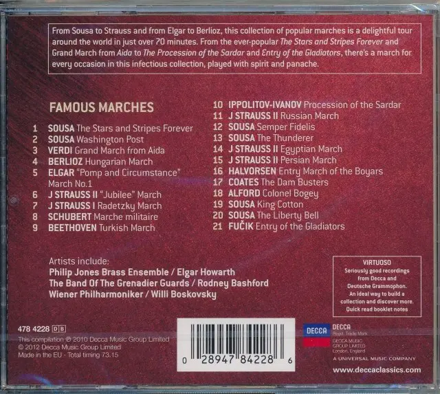 环球著名的进行曲合辑 Cd 环球decca 现货