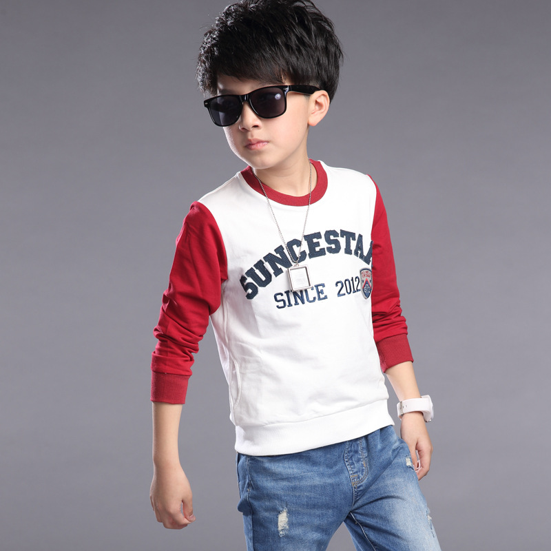 2016春装童装新款儿童t恤长袖男童春装打底衫中大童圆领上衣