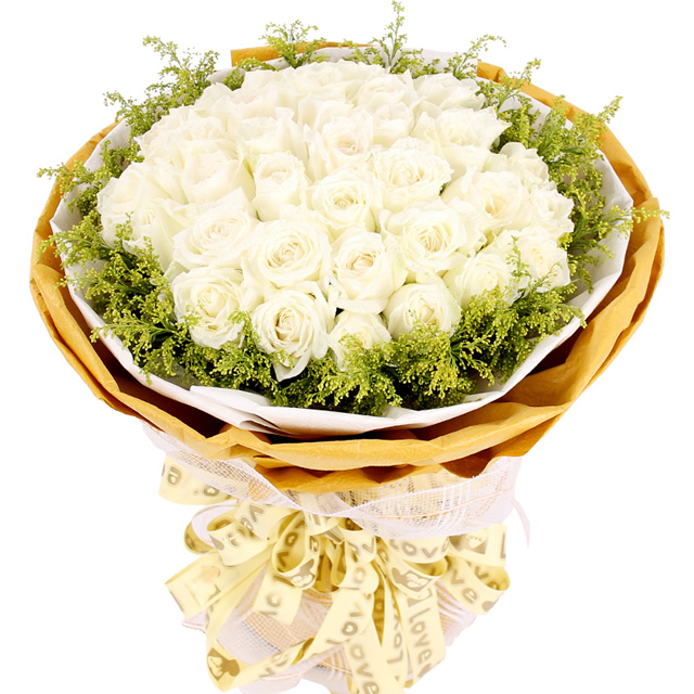 一辈子-33枝白玫瑰 送恋人 公益纪念 闺蜜最爱 同城送花生日礼物花束