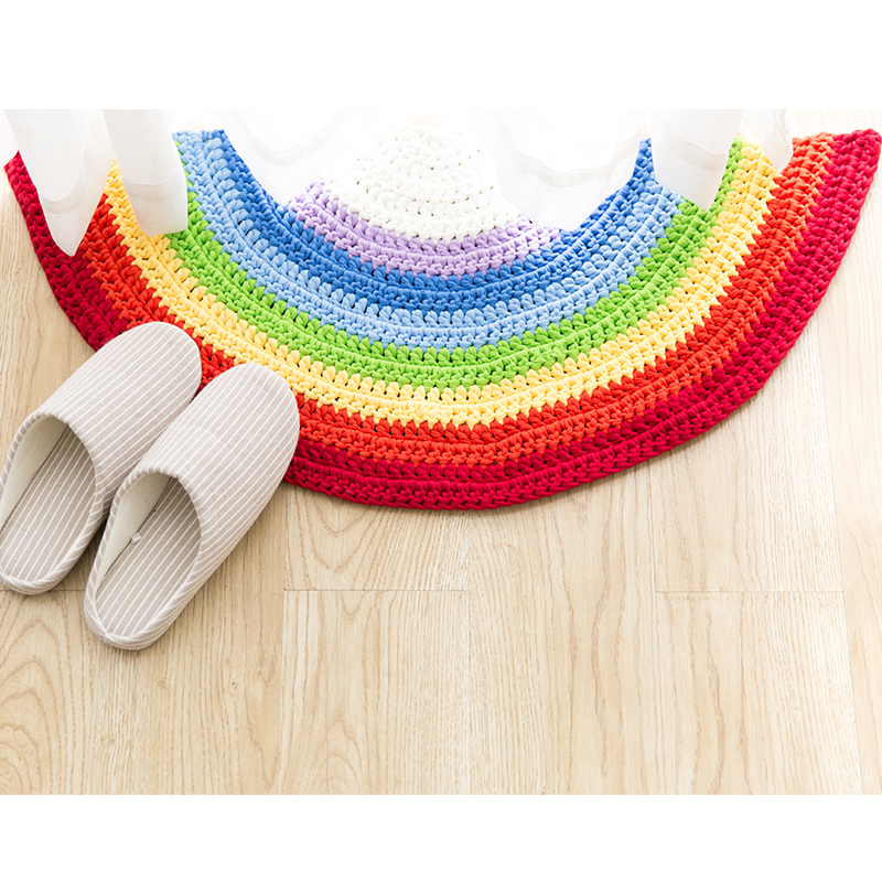 【b002】新妈咪手作_钩针半圆彩虹地垫教程