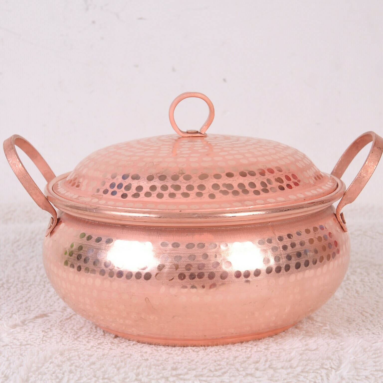 [鹤庆优品]纯手工双耳铜砂锅/纯铜加厚紫铜汤锅/煮炖铜锅铜汤锅/洋芋