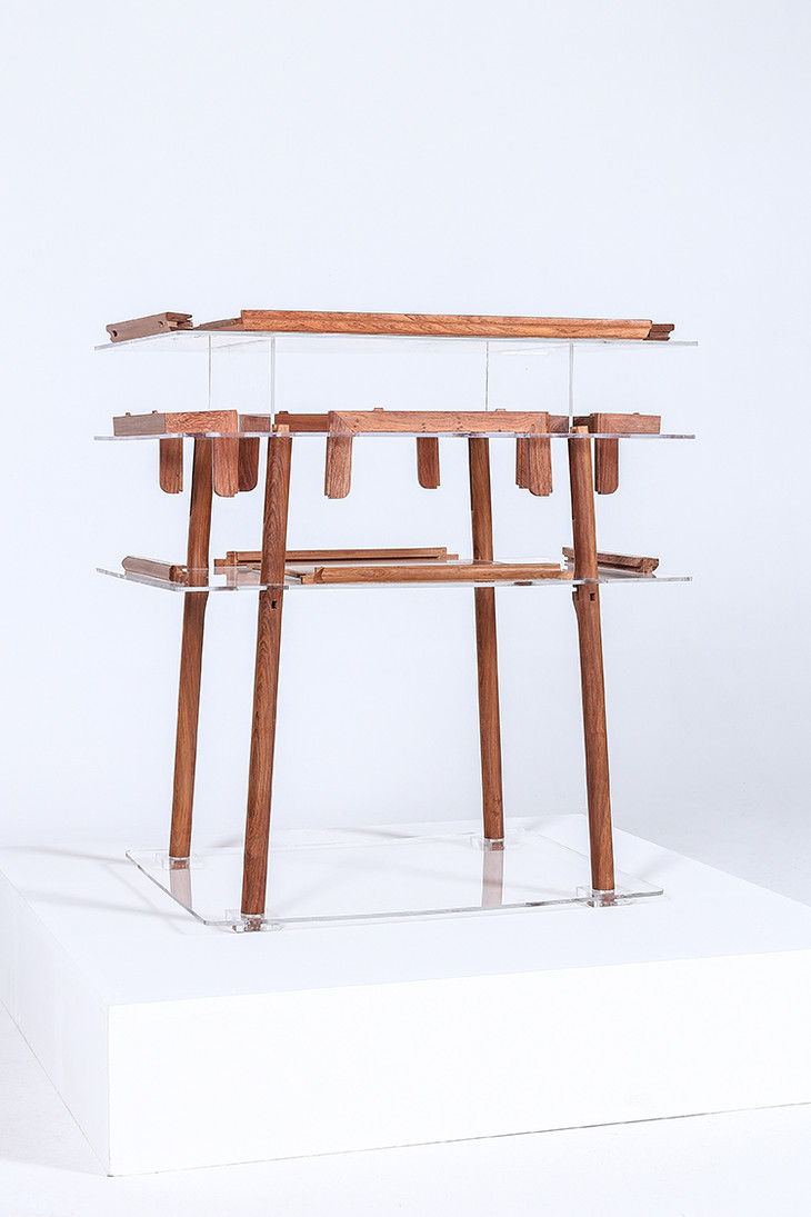 缅甸花梨可拆卸经典小酒桌陈列架(运费到付) - 5833红木导购网