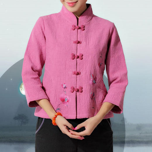 诚敬儒传统精品中国风女秋冬外套19075简约时尚手绘复古上衣 包邮 商品图0