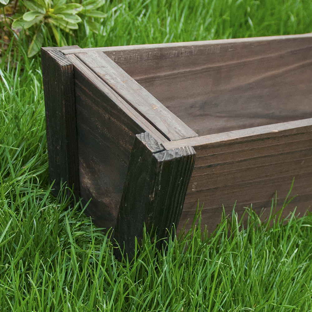 碳化实木长花盆 防腐花箱阳台种菜盆景特大种植箱木质花槽桶促销