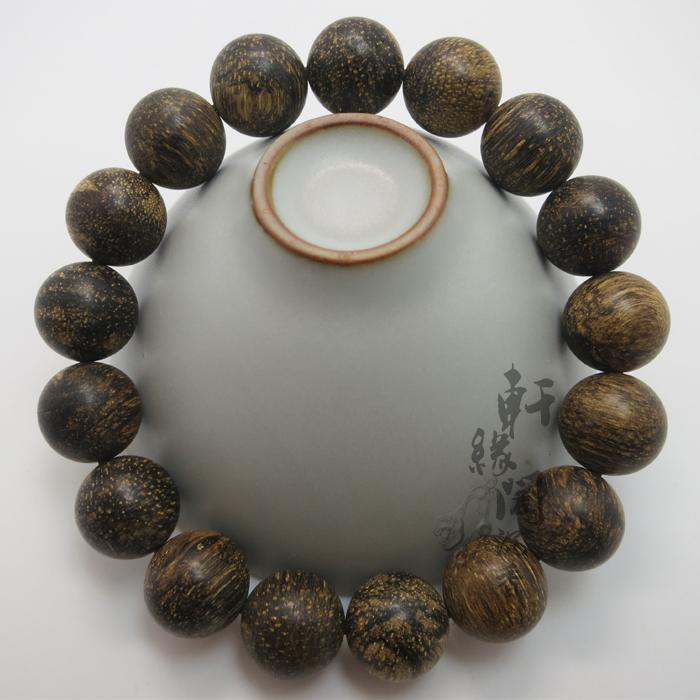 印尼达拉干野生老料花斑奇楠沉香佛珠手串手链念珠12mm 收藏臻品