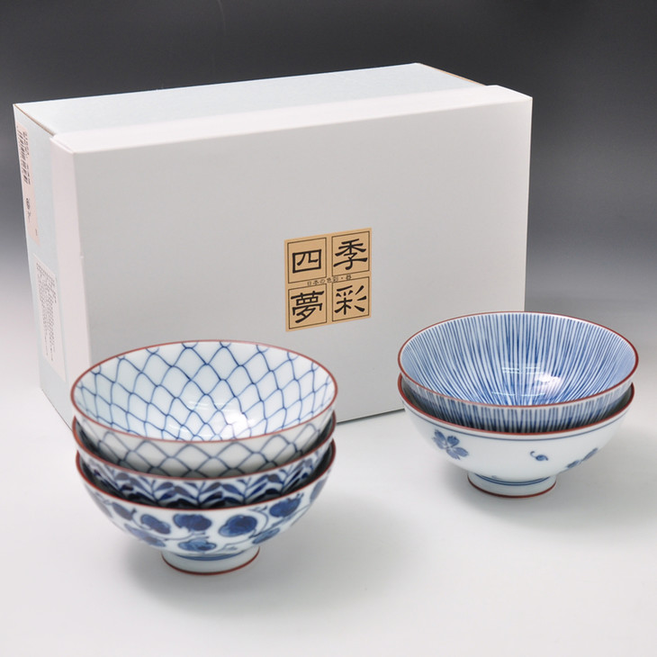 有田烧五碗套装 日本历史最早的烧制瓷器 拍照