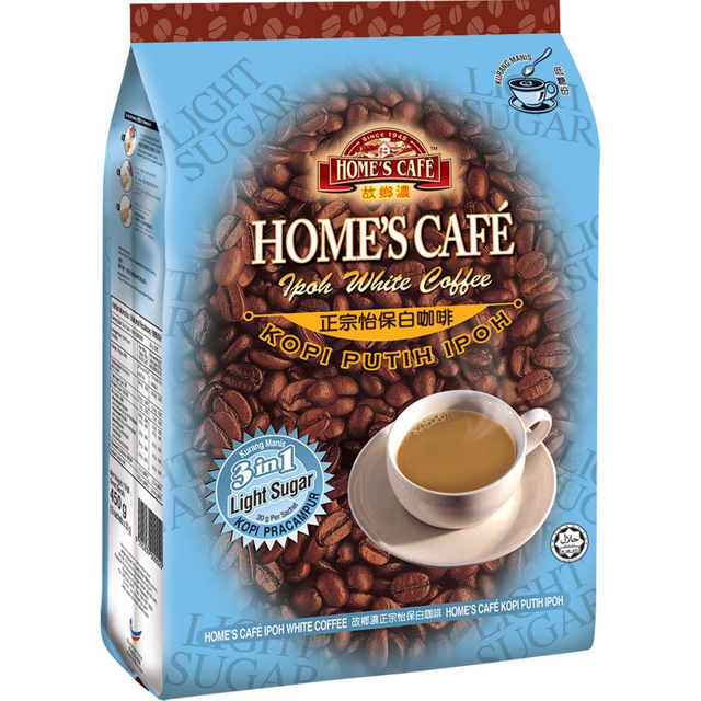 马来西亚故乡浓怡保速溶原味低糖白咖啡