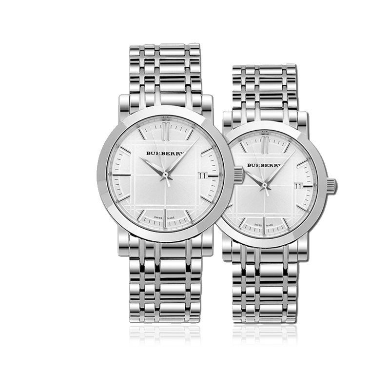 burberry巴宝莉手表 钢带圆盘情侣表 男女手表 bu1350/bu1351
