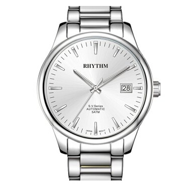 丽声(rhythm)原装进口全自动机械表男士手表时尚商务腕表夜光指针刻度