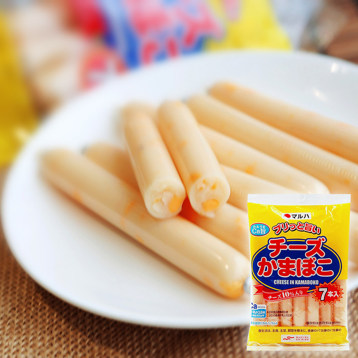 日本零食 进口鱼肠/maruha芝士鱼肠鱼肉肠98g