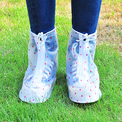 时尚圆点便携式雨鞋套