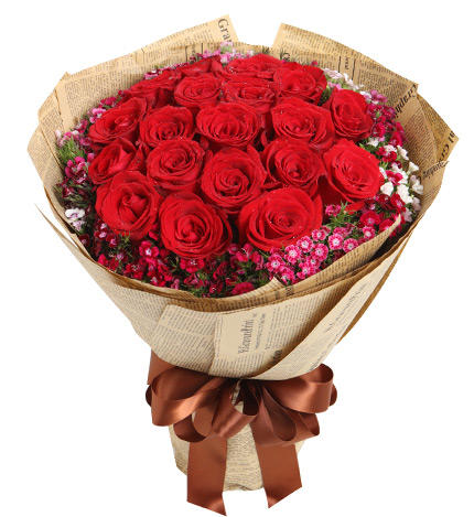同城送花19朵红玫瑰花束 - 广之礼同城鲜花旗舰店