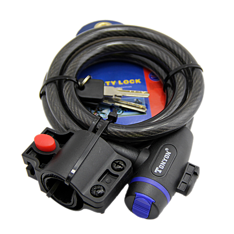 通用锁具 自行车锁tonyon条形锁山地公路车钢丝锁 - java单车坊