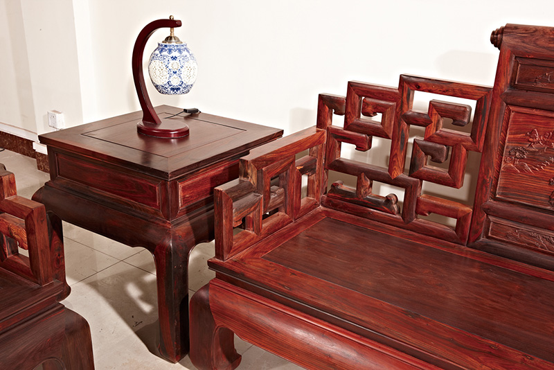 红木沙发老挝大红酸枝卷书沙发宝座客厅高档全实木沙发十一件套