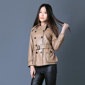 京豹单皮衣休闲外套女绵羊皮短款小西服