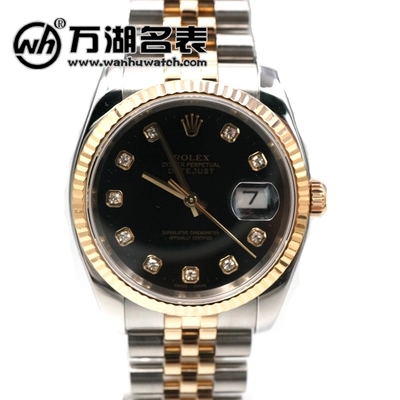 二手(现货)二手劳力士 日志型系列 116233 黑盘镶钻男自动机械腕表