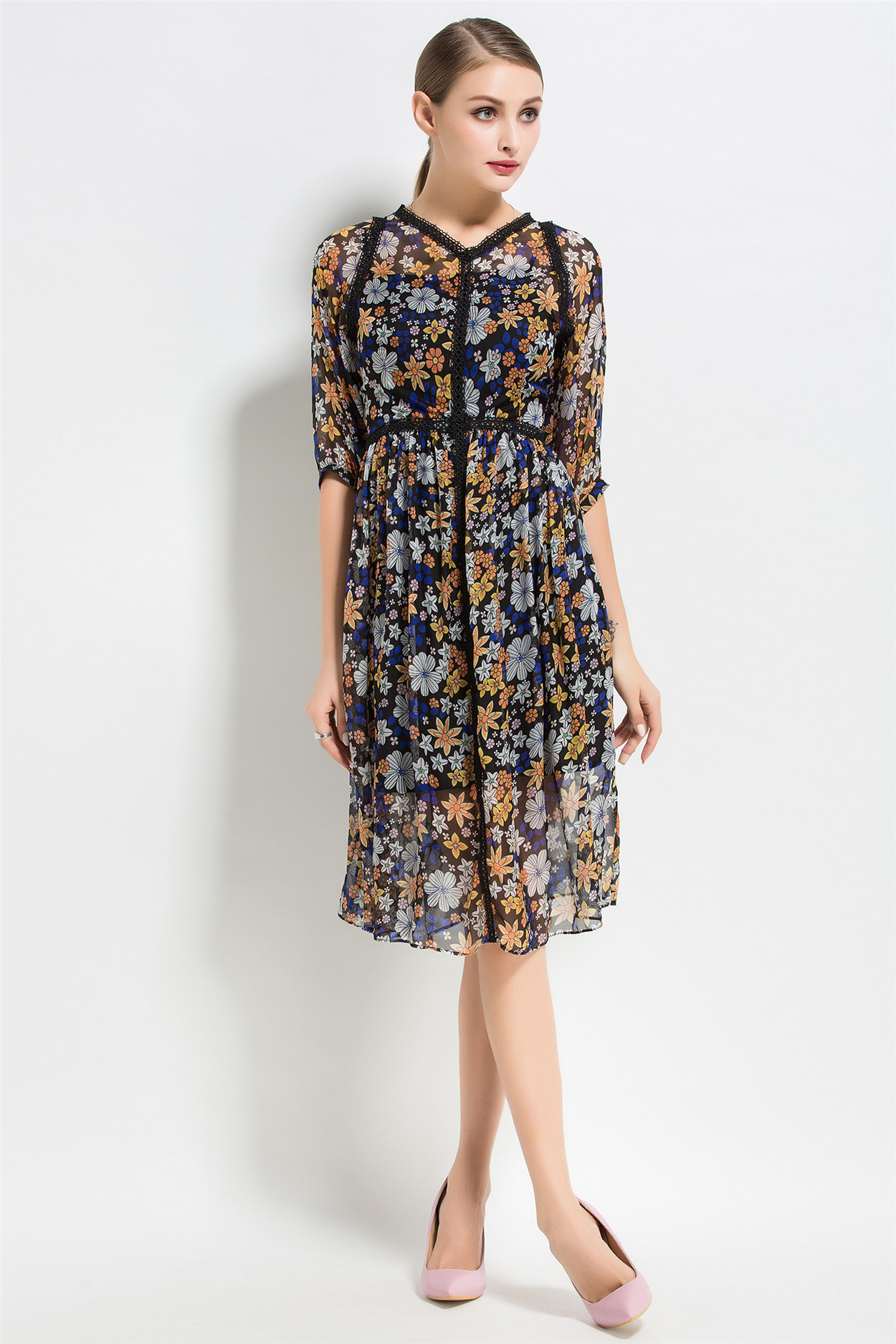 linda曼妙系列 真丝连衣裙 l650