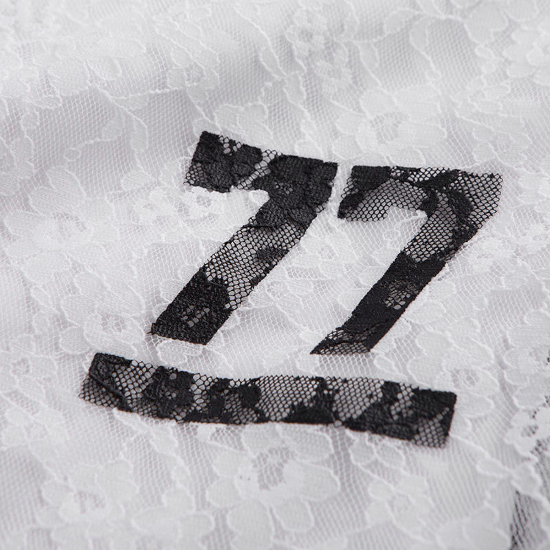 七格格2016夏装新款 个性织带拼接 数字印花开衩 修身半身裙6mp2001l