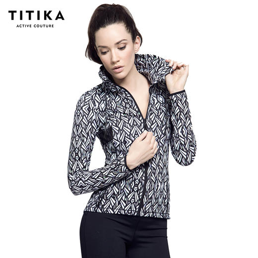 TITIKA女修身时尚跑步运动夹克上衣简约健身瑜伽外套51956 商品图0