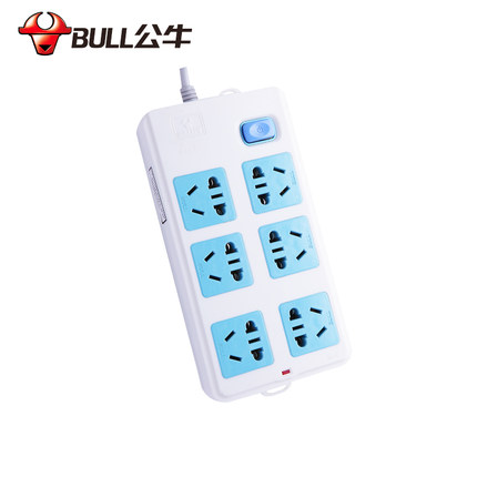 公牛插线板 gn-109k(3-3)六孔 3米