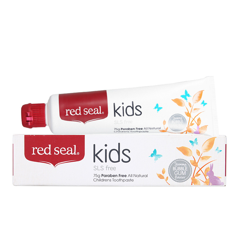 新西兰red seal kids红印牌纯天然植物无氟无色素可吞咽儿童 牙膏