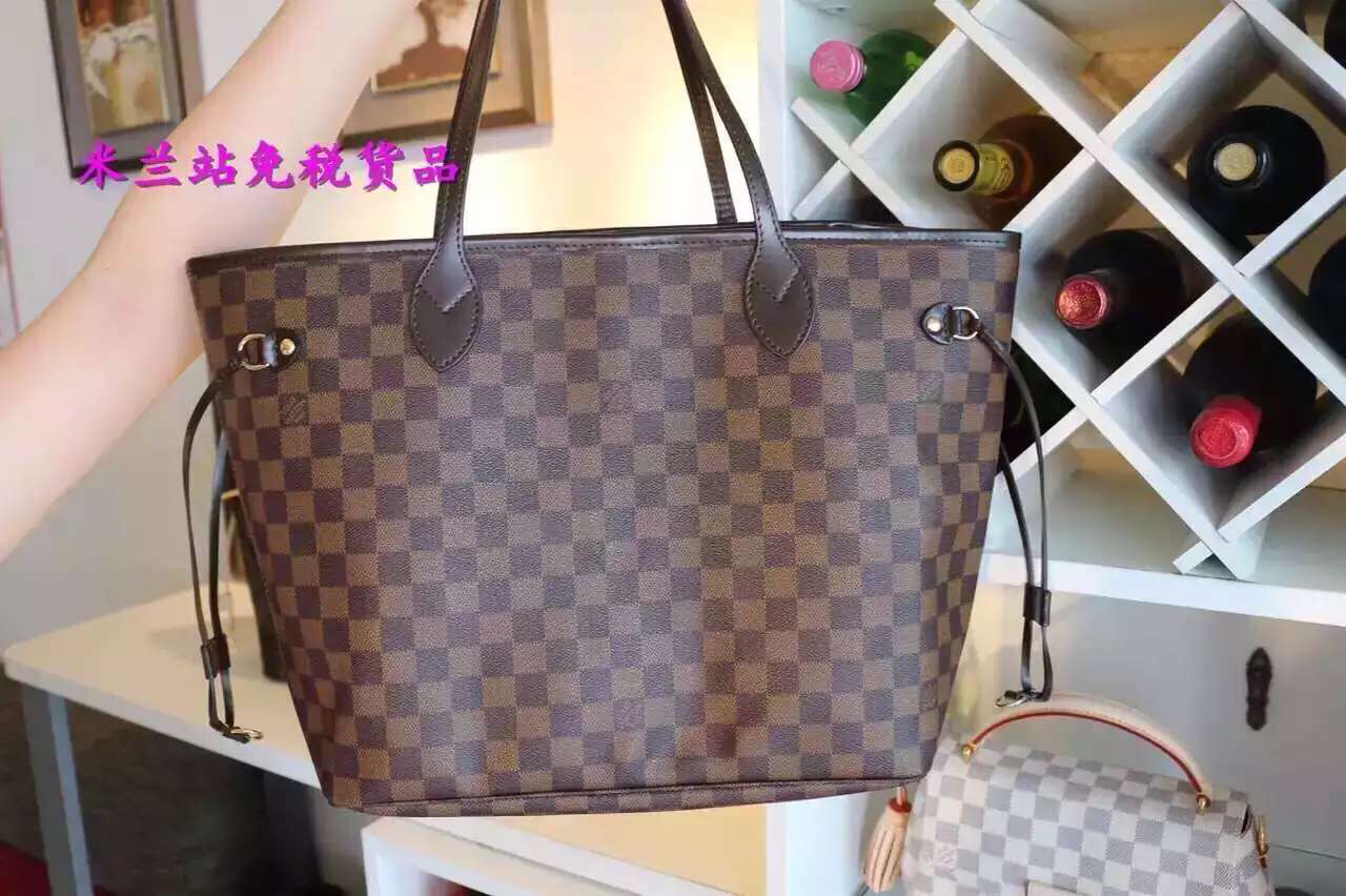 NEVERFULL 中号手袋 N41361 白格?免税店渠
